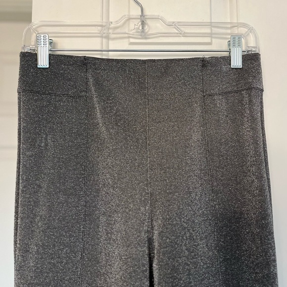 H&M Glittery Metallic Silver Zip Cuff Treggings 8 - Picture 6 of 13